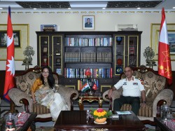 नेपाली सेनाका प्रधान सेनापति र मित्रराष्ट्र भारतका कार्यवाहक राजदूतबीच भेटघाट